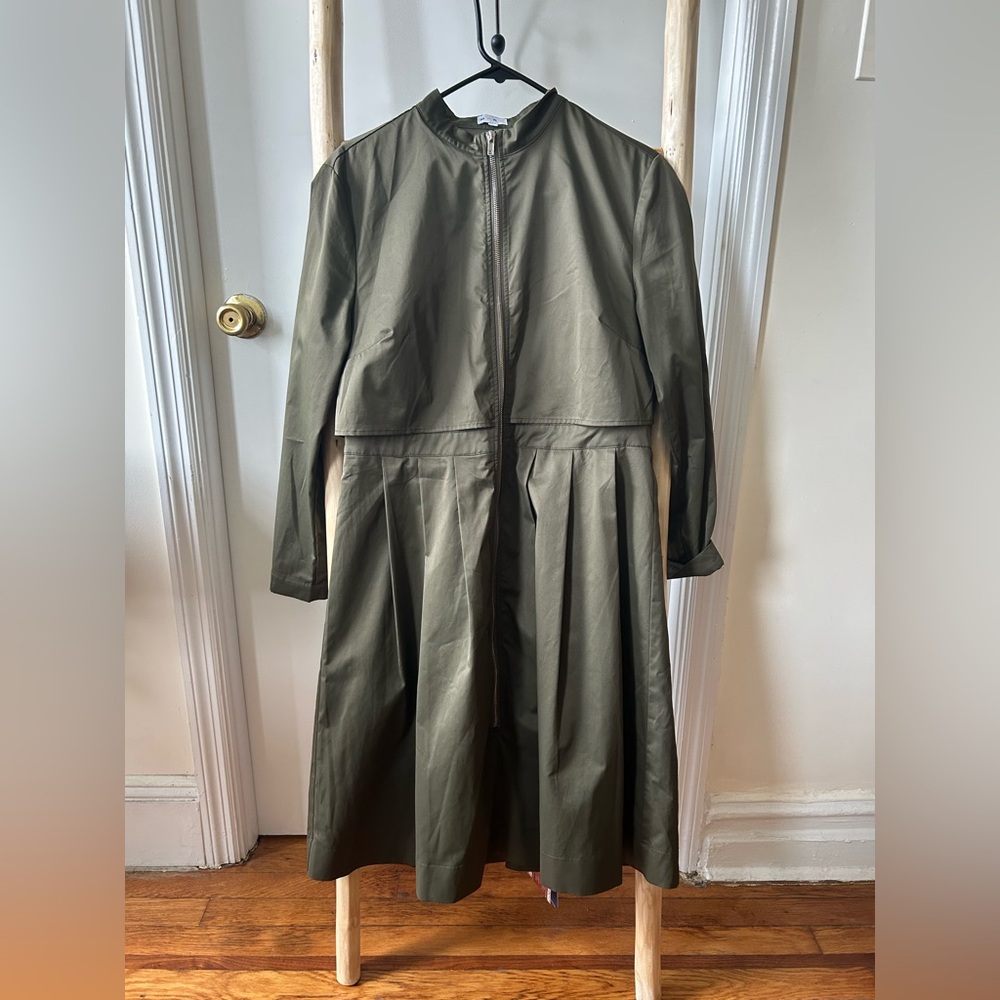 Olive Green Knee Length Dress